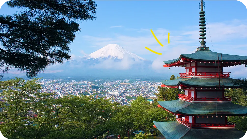 Mount Fuji and pagoda
